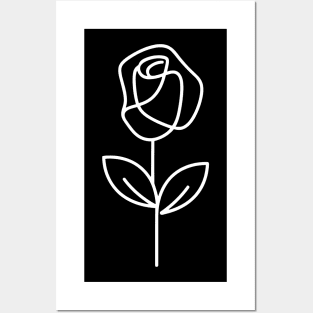 Single Rose (White) Posters and Art